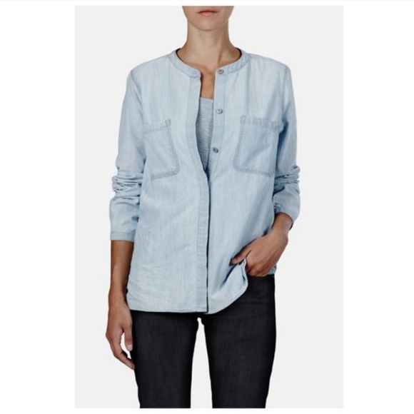 Vince Tops - Vince Light Blue Button Down Chambray Shirt
